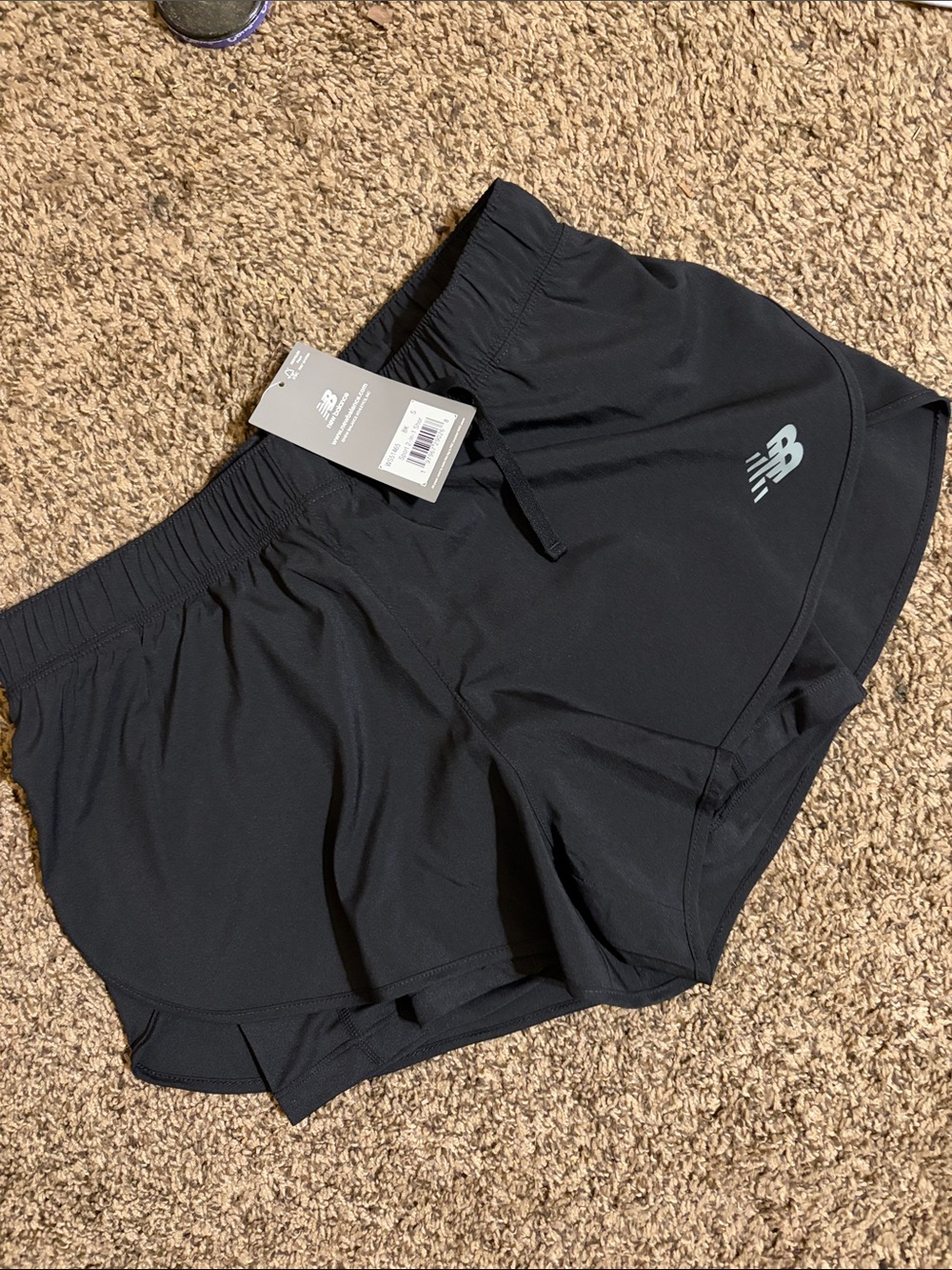 New Balance Black Women's Training Shorts with Reflective NB Logo